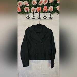 Red Star Dark Wash Denim Cropped Doublebreasted Jacket